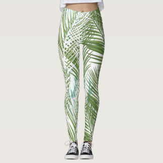 Legging plantas de palmeiras e folhas verdes