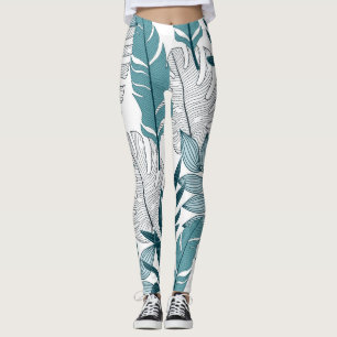 Legging Plantas Tropicais Deixam Papel De Parede Vintage.