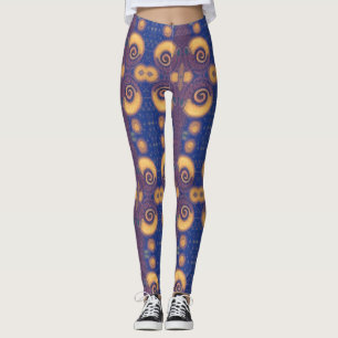 Legging Plum marinho de ouro geométrico gatinho de design