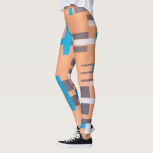 Legging Pochoir de Jazz Art Déco Antigo, Padrão Geométrico