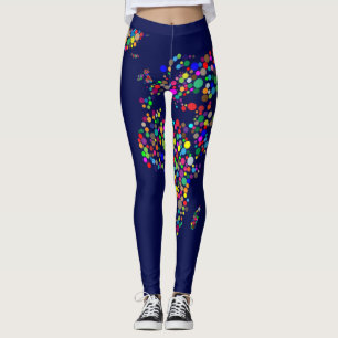 Legging Polcas dos mapas do mundo