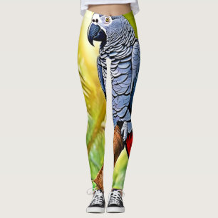 Legging Poleiro de Papagaio Cinzento
