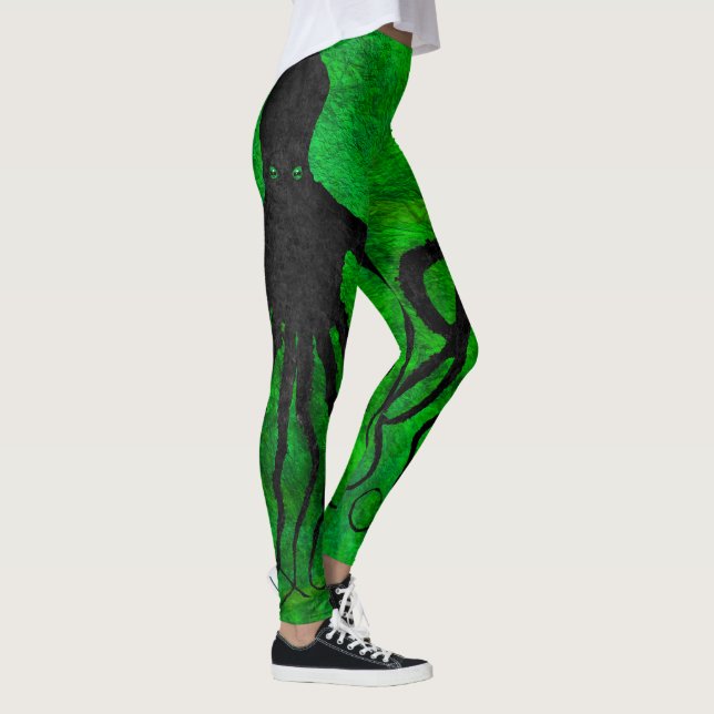 Legging Polvo 10 no verde - caneleiras (Direita)