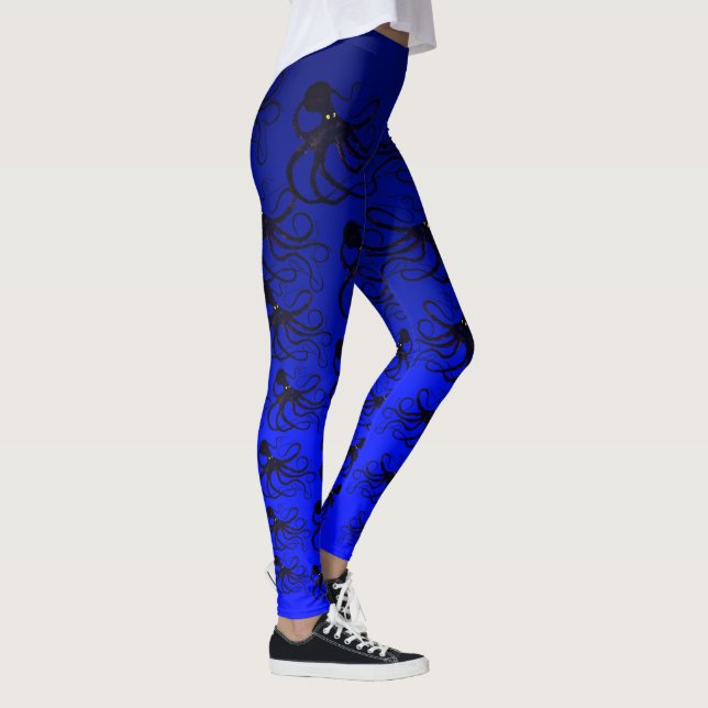Legging Polvo em azul graduado - caneleiras (Direita)