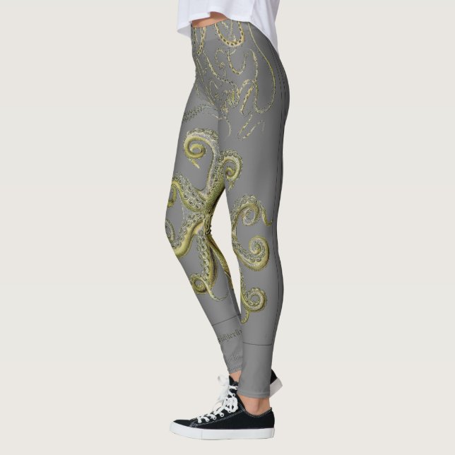 Legging Polvo, ilustração do calamar, vintage (Esquerda)