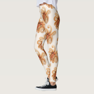 Legging Polvo Salutii, Animais Marinhos Aquáticos Vintage