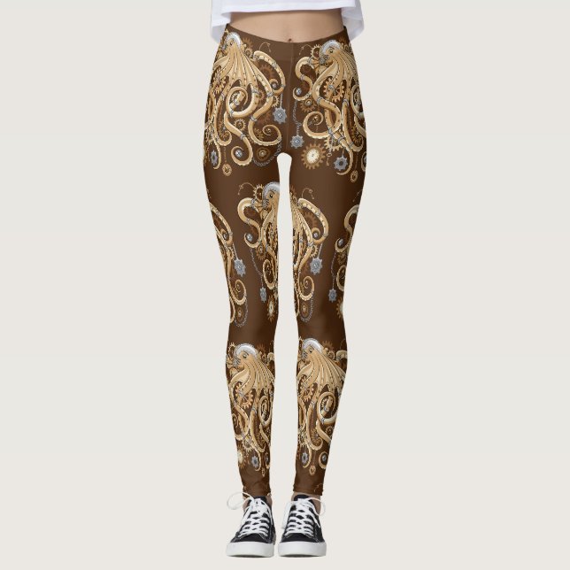 Legging Polvo Steampunk Retro Fantasia Mecânica (Frente)