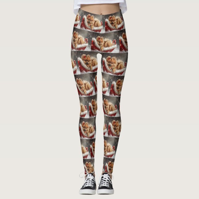 Legging Pomerânia de Cachorro Festivo (Frente)