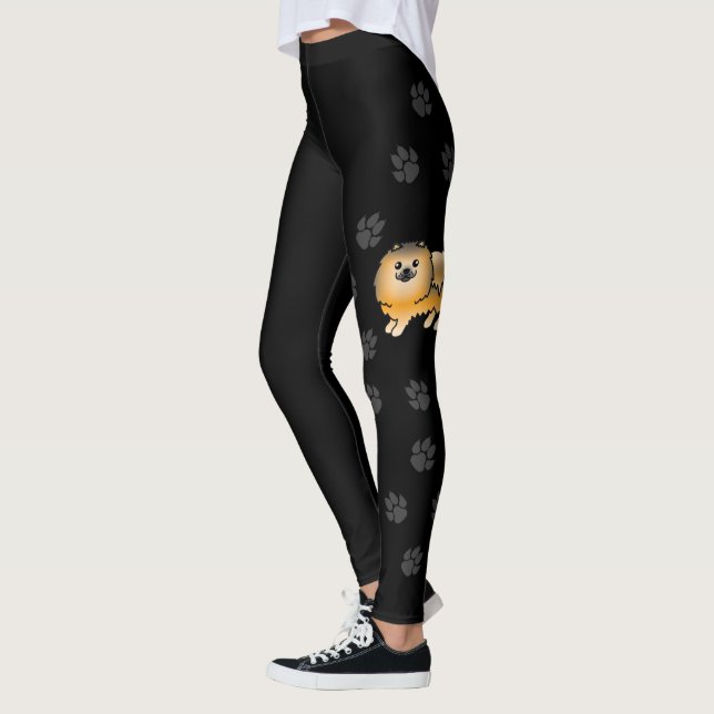 Legging Pomerânia Sable Laranja Cachorro de Desenho Animad (Esquerda)