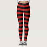 Legging pontas pretas vermelhas<br><div class="desc">padrão vermelho de listras pretas por todas as pontas impressas</div>