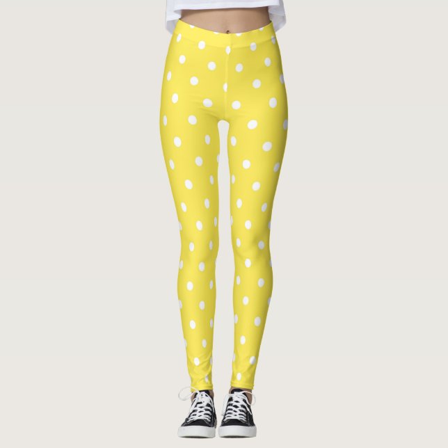 Legging Pontinhos Amarelos Lindos (Frente)
