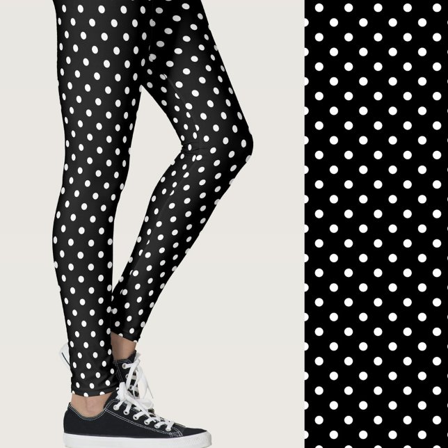 Legging Pontinhos Pretos e Brancos Fofos (Criador carregado)