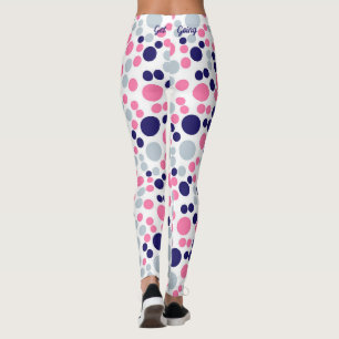 Legging Ponto Rosa e Azul