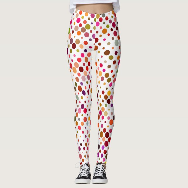 Legging Pontos arco-íris coloridos (Frente)