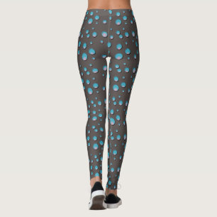 Legging Pontos azuis em caneleiras cinzentas