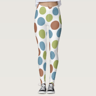 Legging Pontos azuis, verdes e castanhos