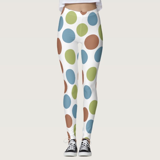 Legging Pontos azuis, verdes e castanhos (Frente)