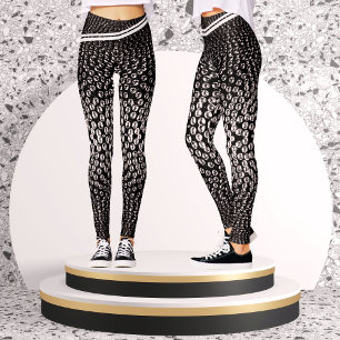 Legging Pontos brilhantes geométricos do Abstrato branco e