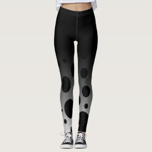 Legging Pontos & círculos pretos & brancos do divertiment