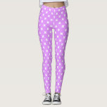 Legging Pontos de cruz brancos em lilás<br><div class="desc">Pontos de cruz brancos em lilás</div>
