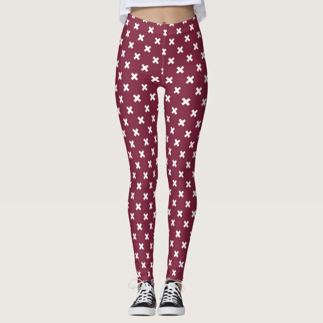 Legging Pontos de cruz brancos na amora (Frente)