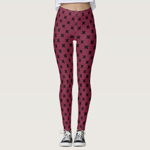 Legging Pontos de cruz pretos na amora