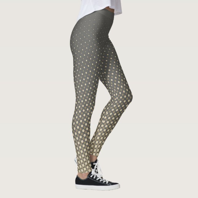 Legging Pontos de tamanho diferente - cinzas e bege (Direita)