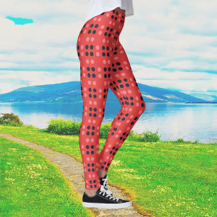 Legging Pontos Decorativos em Rosa e Cinza