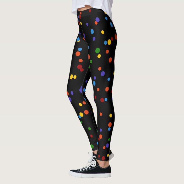 Legging Pontos do Arco-Íris Confetti Amarelo com Bolinhas  (Esquerda)