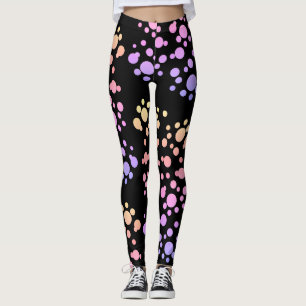 Legging Pontos do Arco-Íris Trendentes a Preto -