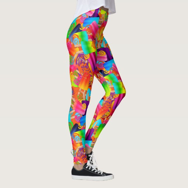 Legging Pontos do Partido CKC-Picolé-turnos-Laranja-Pernas (Direita)