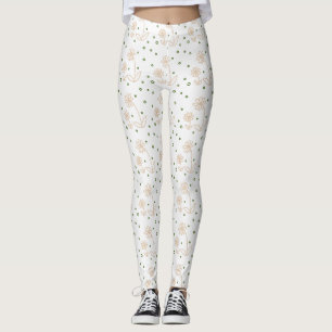 Legging Pontos e Visitas 2 - Branco, Areia e Verde Palm
