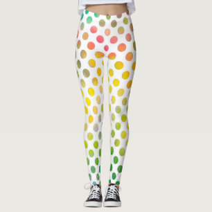Legging Pontos pintados com cores aquáticas coloridas em