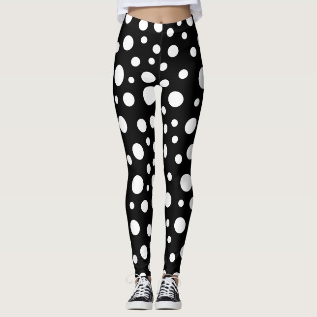 Legging Pontos Pretos e Brancos (Frente)