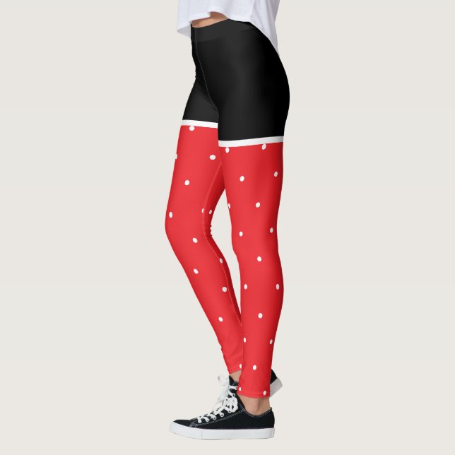 Legging Pontos Pretos Vermelhos Brancos (Esquerda)