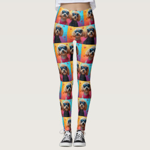 Legging Poodle Com Rosas do Coração Dia dos Namorados