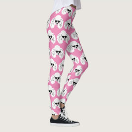 Legging Poodle Pattern Cute Pink