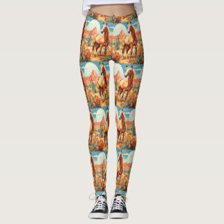 Legging Pop Art Palomino Desert Horse