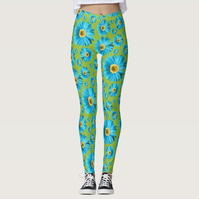 Legging Pop Daisy Aqua Blue (Frente)