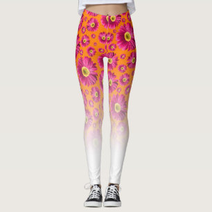Legging Pop Daisy Fuchsia Rosa Fade to White