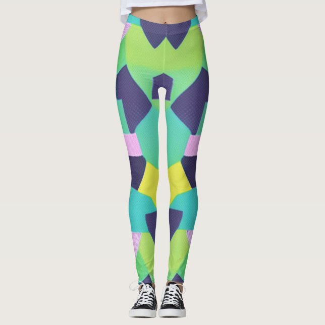 Legging Pop de arte geométrica (Frente)
