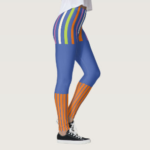 Legging Pop de cor Bandas design de striped moderna