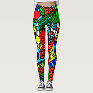 Legging Pop espécie banda desenhada Print todo over de