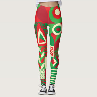 Legging Pop geométrico: Azulejos Abstratos coloridos.