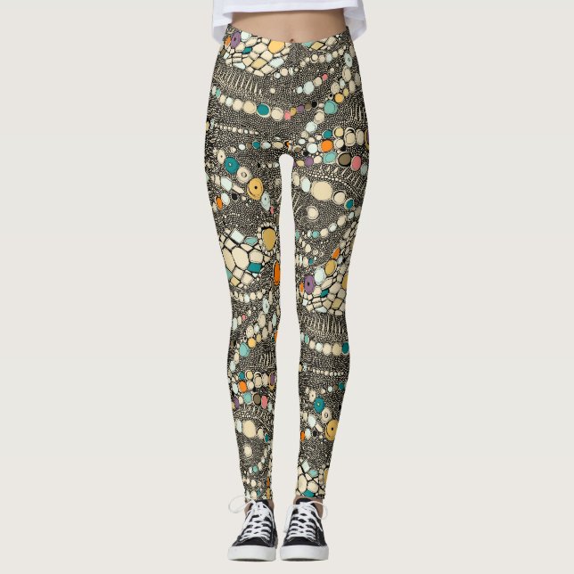Legging pop preto da iguana (Frente)