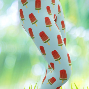 Legging Popsicle Pattern Sky Blue e Red Summer Party