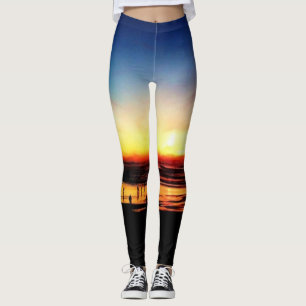 Legging Por do sol da praia de Califórnia