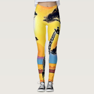 Legging Pôr do Sol no Safari: Abraço da Girafa