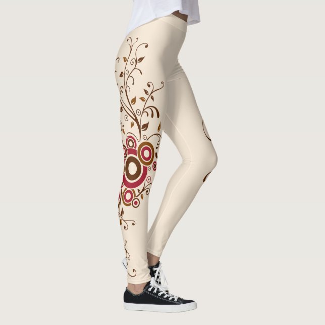 Legging Por Toda A Impressão Flor De Vinha Floral (Direita)