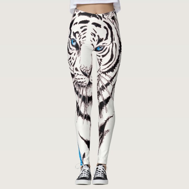 Legging Porca branca do tigre Siberian (Frente)